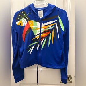 Adidas Tropical Blue Hoodie with Toucan Design